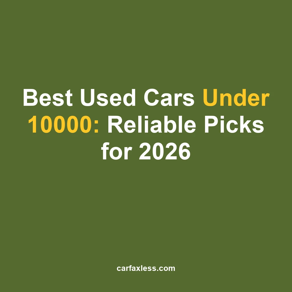 Best Used Cars Under 10000: Reliable Picks for 2026
