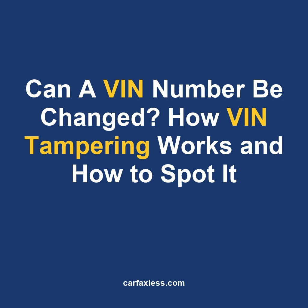 Can A VIN Number Be Changed? How VIN Tampering Works and How to Spot It