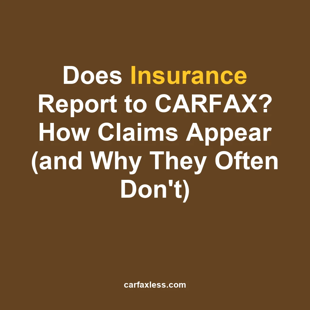 Does Insurance Report to CARFAX? How Claims Appear (and Why They Often Don't)