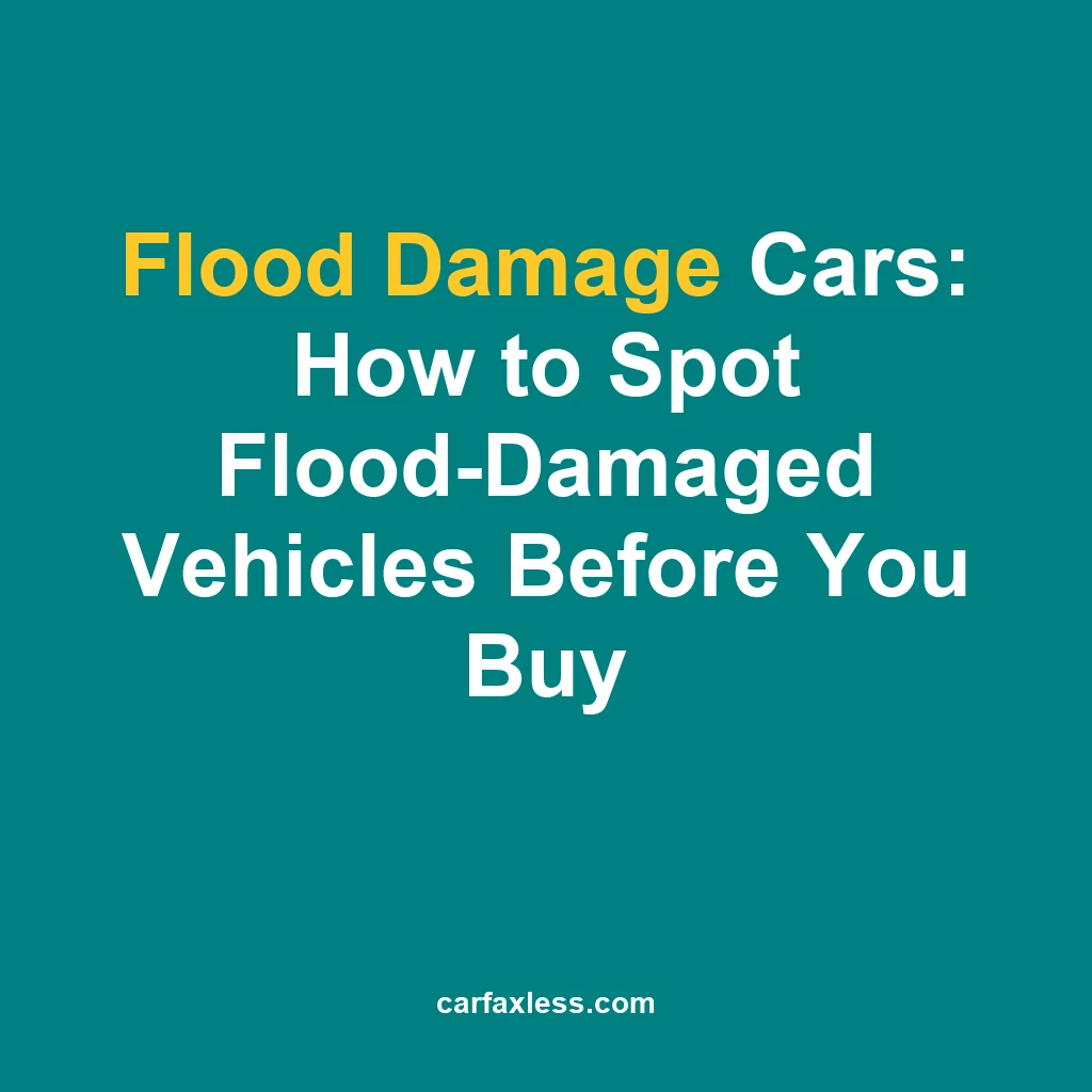 Flood Damage Cars: How to Spot Flood-Damaged Vehicles Before You Buy