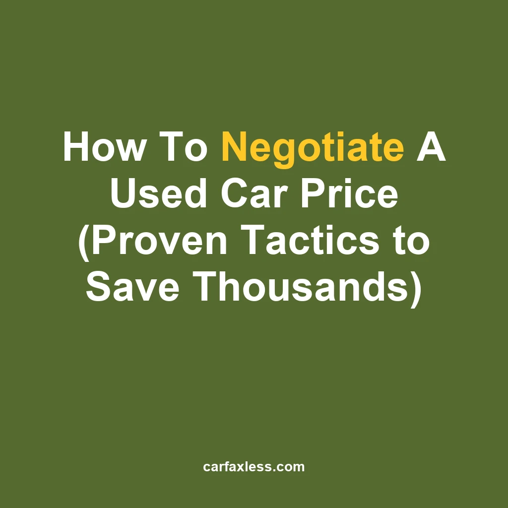 How To Negotiate A Used Car Price (Proven Tactics to Save Thousands)