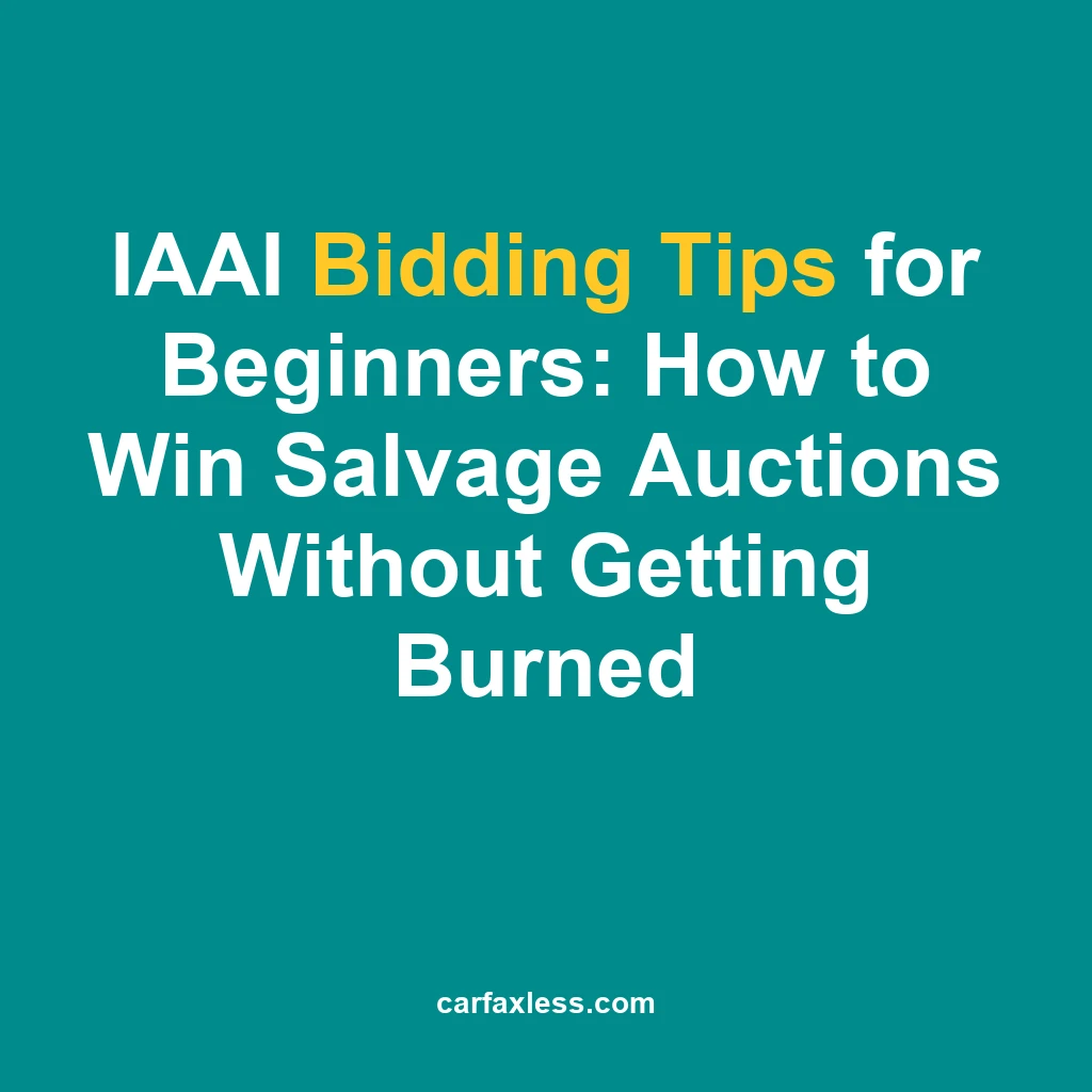 IAAI Bidding Tips for Beginners: How to Win Salvage Auctions Without Getting Burned