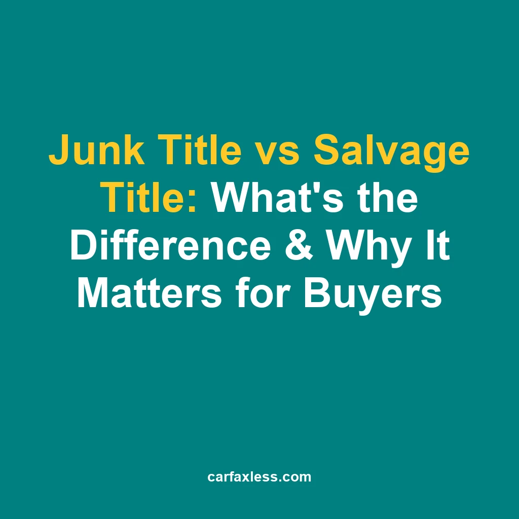 Junk Title vs Salvage Title: What's the Difference & Why It Matters for Buyers