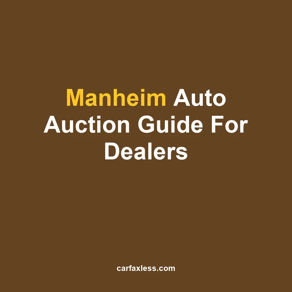 Manheim Auto Auction Guide For Dealers