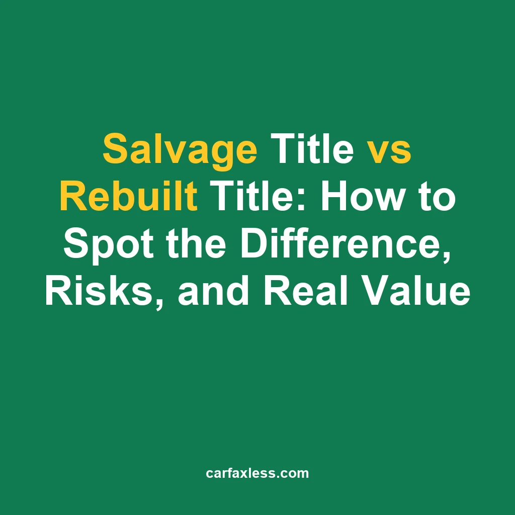 Salvage Title vs Rebuilt Title: How to Spot the Difference, Risks, and Real Value