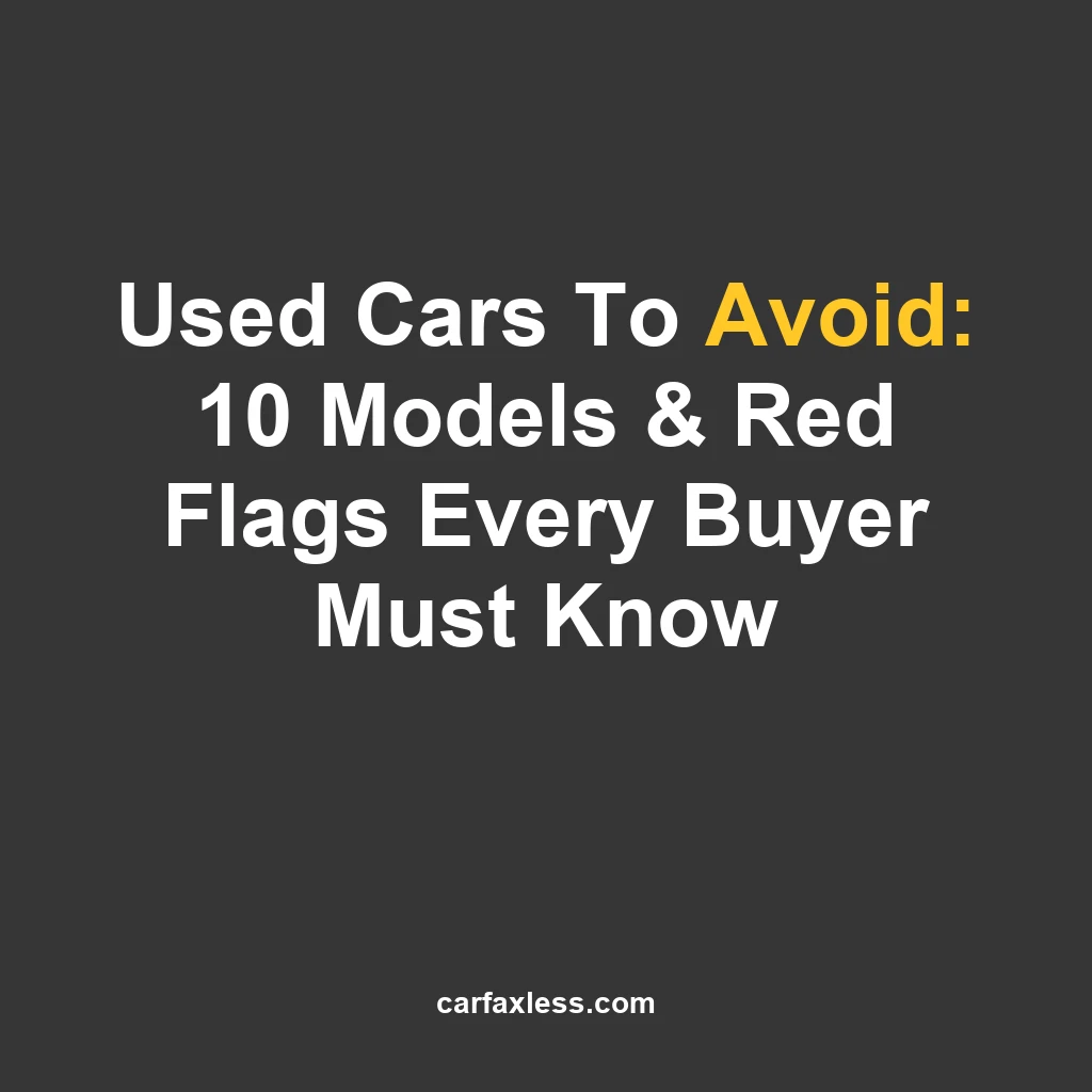 Used Cars To Avoid: 10 Models & Red Flags Every Buyer Must Know