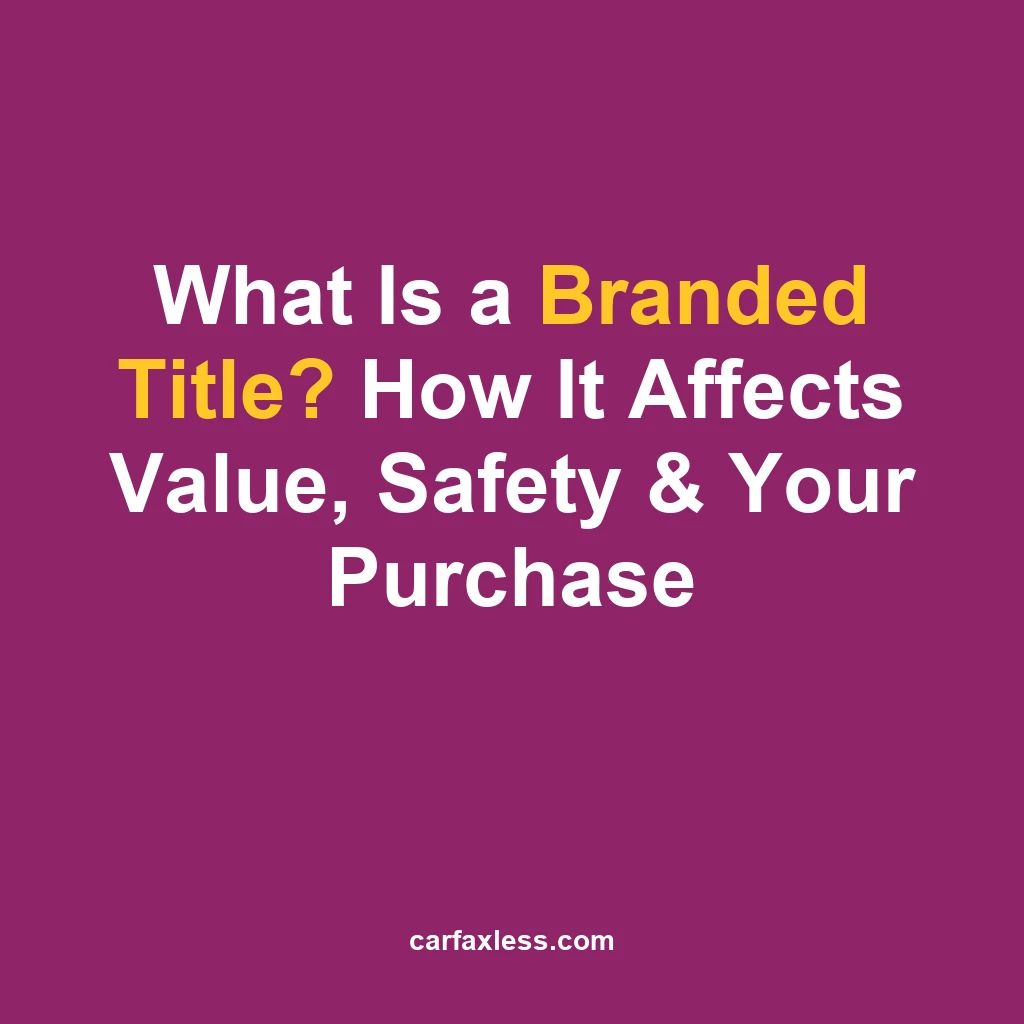 What Is a Branded Title? How It Affects Value, Safety & Your Purchase