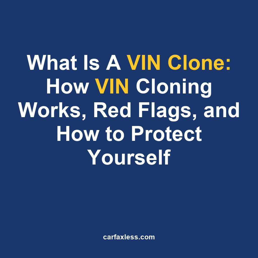 What Is A VIN Clone: How VIN Cloning Works, Red Flags, and How to Protect Yourself