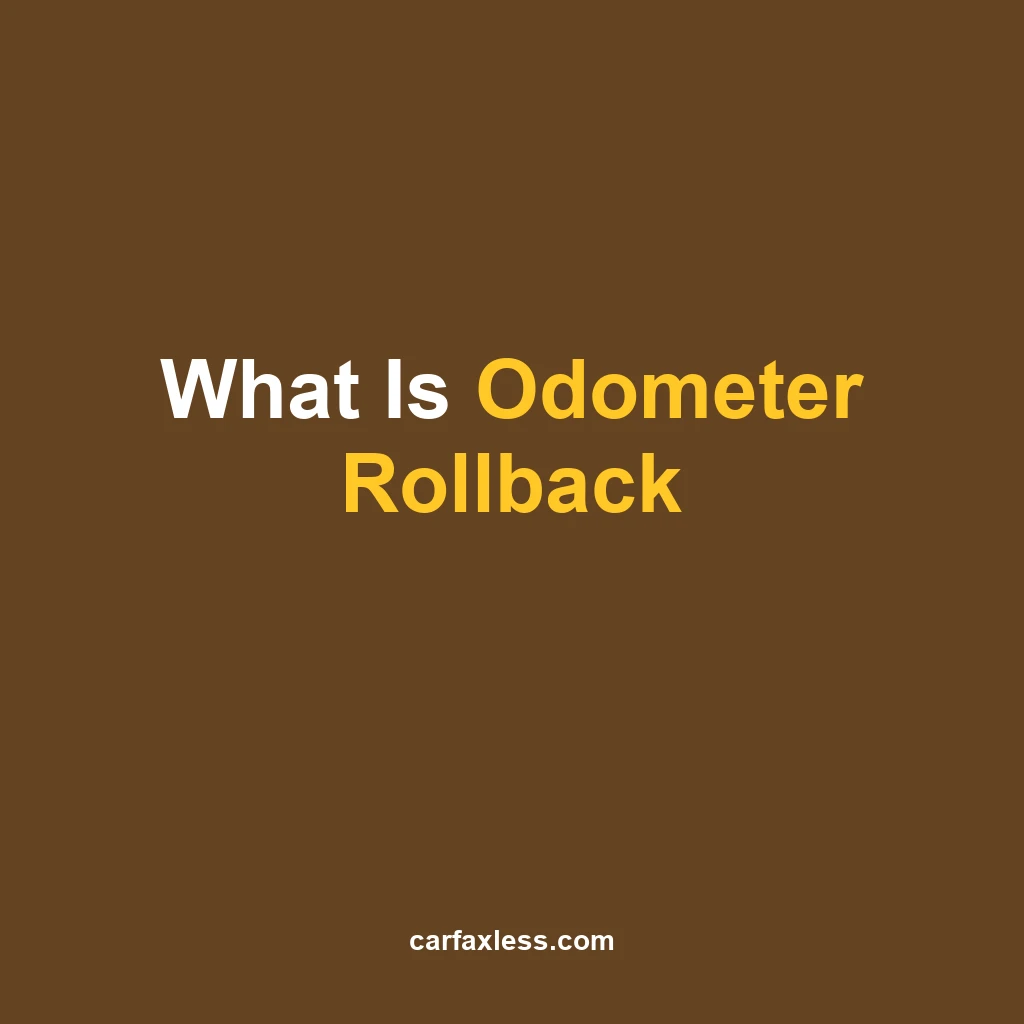 What Is Odometer Rollback
